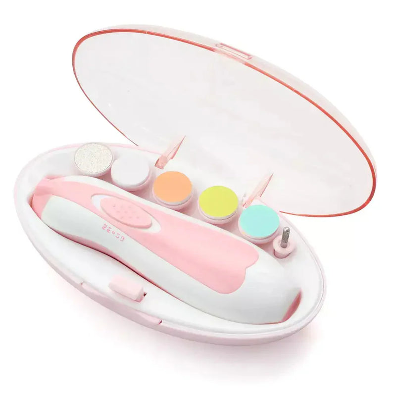 Aparador de Unhas Elétrico BabyEase com Luz LED e 6 Discos de Polimento
