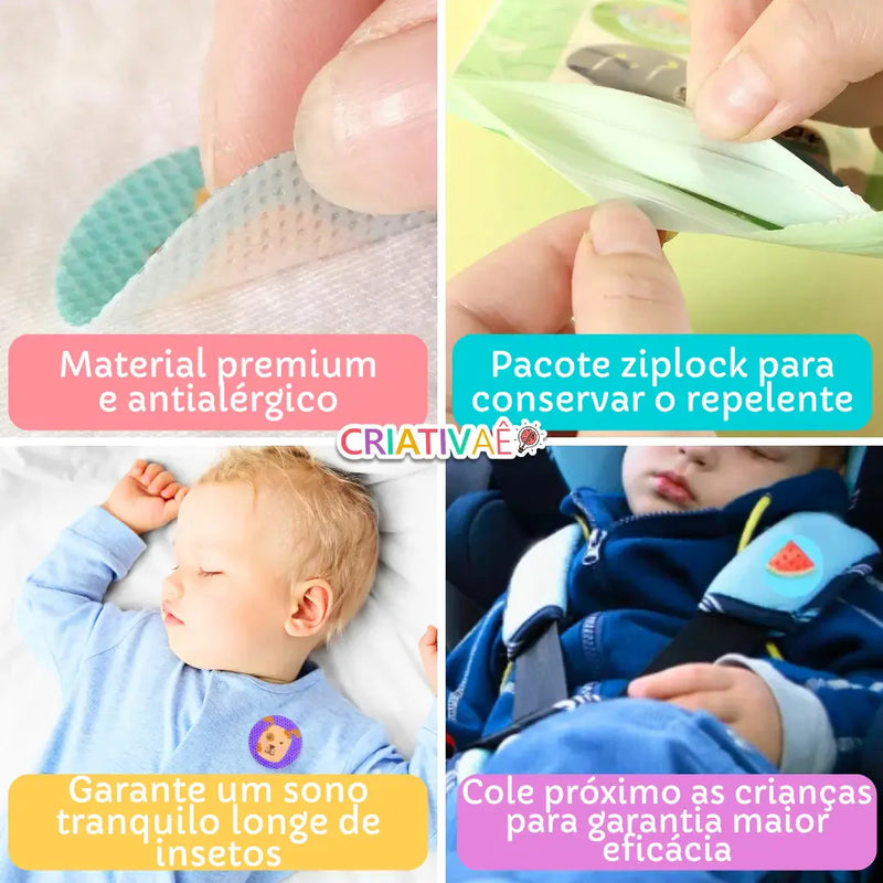 Xispa Mosquito - 240 Adesivos Repelentes Hipoalergênicos contra Mosquitos